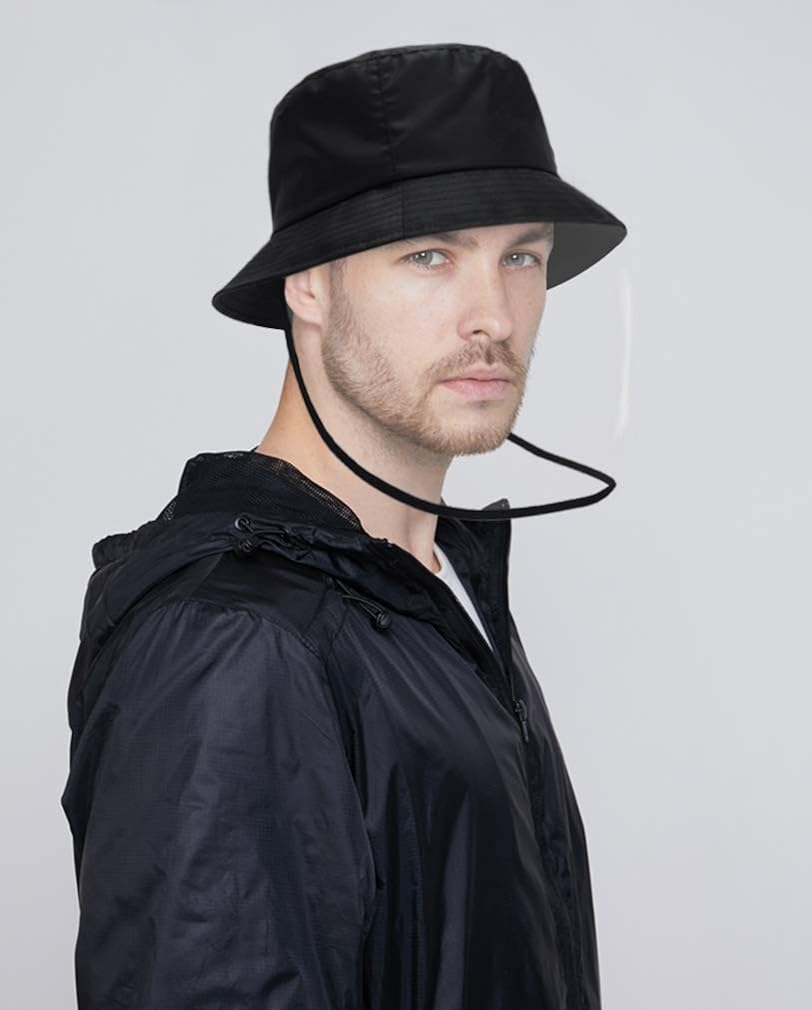 DOCILA Waterproof Face Cover Bucket Rain Hat for Men Outdoor Quick Dry Windproof Fisherman Sun Caps (Face Cover-Black) at  Men’s Clothing store