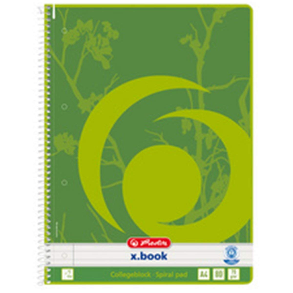 Herlitz Recycling 303453 College Pad Graph Paper 60 g/m², DIN A4, 80 Pages