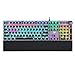 Mechanical Gaming Keyboard, Metal Panel, RGB LED Backlit, Brown Switch, Macro Editing, USB Wired, with Wrist Rest, Punk Design (#2088 Black)thumb 1