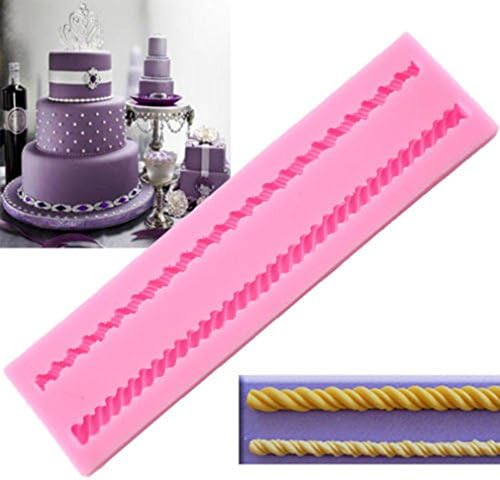 hengxingwf Twist Rope Silicone Mold Lace Sugarcraft Fondant Cake Decorating Molds Kitchen Tool