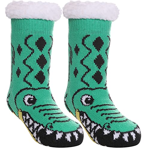 LINEMIN Girls Boys Warm Slipper Socks Child Cozy Soft Fleece Lined Thick Sherpa Winter Indoor Christmas Socks