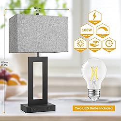 TOBUSA Set of 2 Modern Touch Control Table Lamps