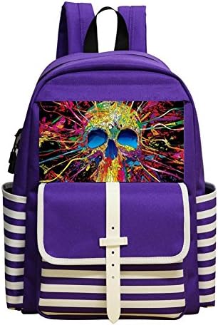 School Bag Color Skull Head Student Backpack Purse for Children