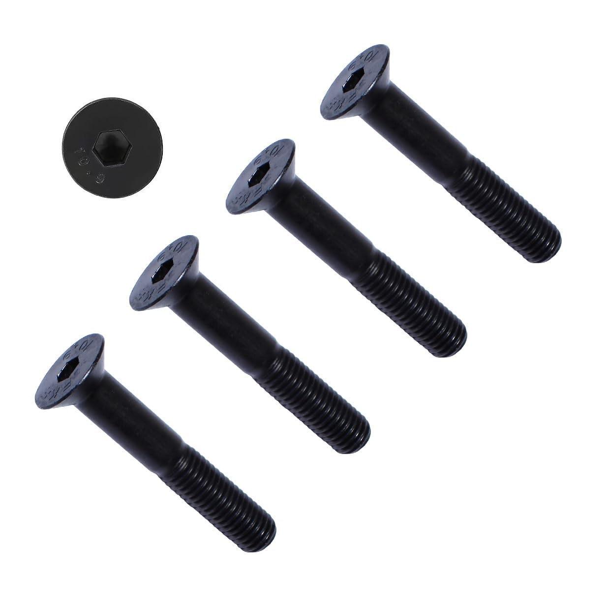 TERF® M12 X 100mm Hex Socket Countersunk Black Machine Screw M12 (12mm) X 100mm Allen Key Bolts Hexagonal Socket Countersunk Machine Screws - Pack of 4