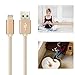 Cabbrix 3 Pack 6 Feet Nylon Braided Lightning to USB Cable Fast Sync Apple Charger for iPhone iPad iPod (Gold)