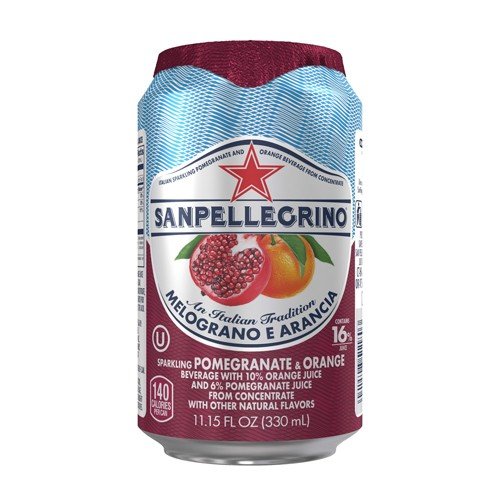 San Pellegrino Melograno E Arancia (Pomegranate and Orange) Case of 24 Cans 330ml