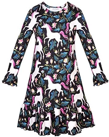 Unicorn Dress for Girls Casual Birthday Party Dress 3-13 Years