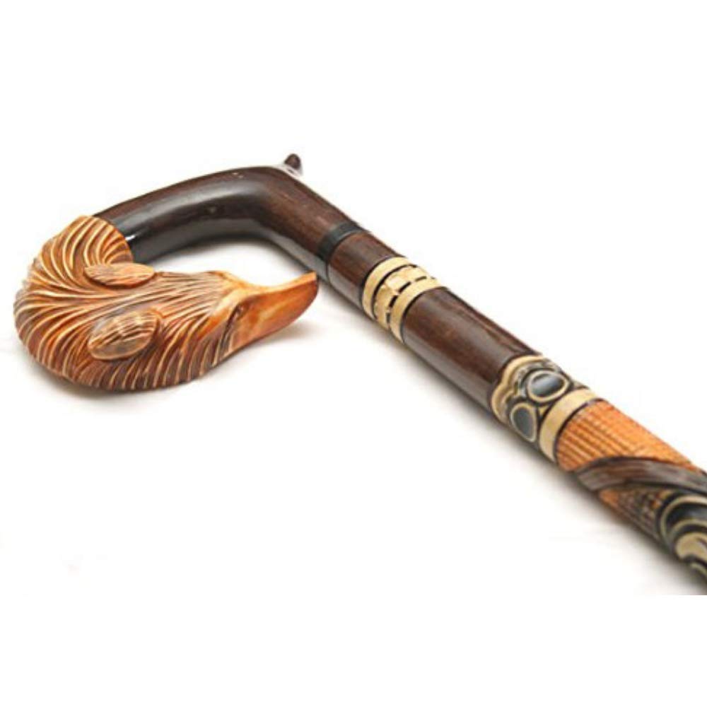 Walking Stick For Women Fox - Wooden Fashionable Walking Cane for Ladies - Hand Carved, 36 Inches