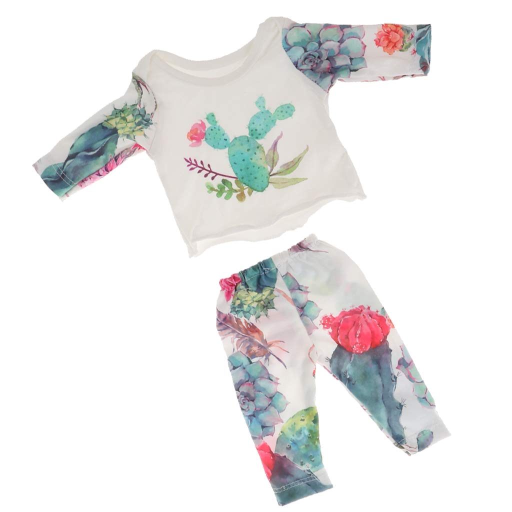 P Prettyia Netter Zweiteiliger Langarm Schlafanzug Pyjama Nachthemd Set Fur 18 Zoll Amerikanisches Madchen Puppen A Schlafanzuge Schlafanzuge Bademantel