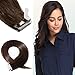 18 Inch Remy Tape in Human Hair Extensions 20pcs 30g/pack 02 Deep Color Long Straight Hair Seamless Skin Weft Invisible Double Sided Tape Dark Brown