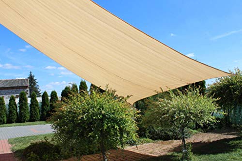 SunShade Sonnensegel zum Aufspannen, 100% HDPE 285 g/m2, in verschiedenen Größen und Formen, mit einem Karabinerhaken an… – Bild 5