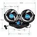 Anpress 12V Car Cooling Fan Oscillating Car Air Fan with Dual Head 2 Adjustable Speeds Quiet Strong Dashboard Cooling Fans DC Electric Car Fans for Sedan SUV RV Boat Auto Vehicles Golf Cart