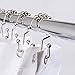 COSFY Shower Curtain Hooks Rings, Rust-Resistant Metal Double Glide Shower Hooks for Bathroom, Modern Decorative Design Shower Rods Curtains - Nickel