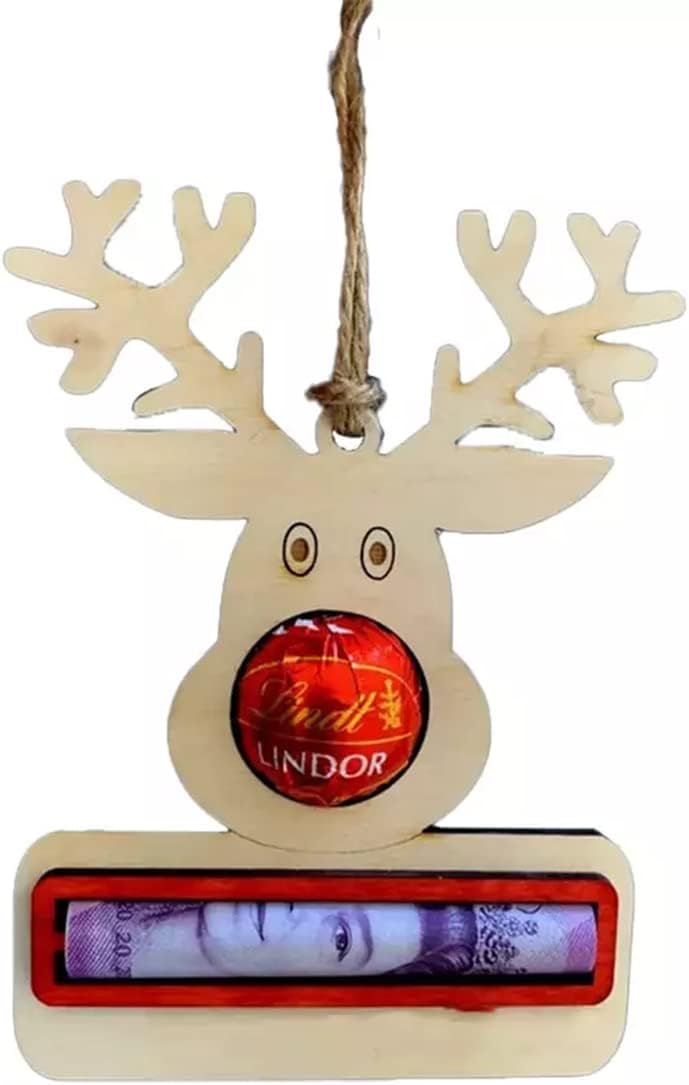 Tree Stands - Christmas Unique Money Holder for Cash Gift Ideas, Wooden Christmas Money Holder for Cash Gift Christmas Tree Decorations, Handmade Christmas Tree Ornaments Pendant Money Tree Gift Holder (D)