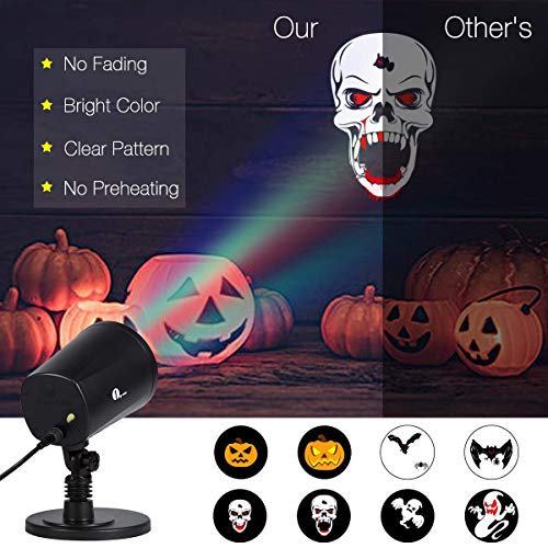 1byone Halloween Led Pattern Projection Lights Auto-Shifting Images & Switchable Pattern Outdoor/Indoor Use, IP65 Water-Resistant - Thumbnail 2