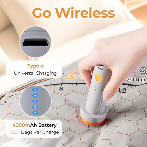 Rechargeable Wireless Pump Travel Storage Bags，10 Pack Storage Bags Vacuum Sealed，Travel & Home Organizer Set, Multi-Size Space-Saving Bags, Suitable Closet Luggage Bedding Clothing Storage