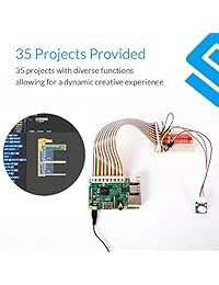 Kit de 37 módulos de sensores V2.0 de la marca SunFounder para Raspberry Pi 3, 2, Zero & RPI 1 modelo B+, A+, 40 pines extensión GPIO, tablero cables puente