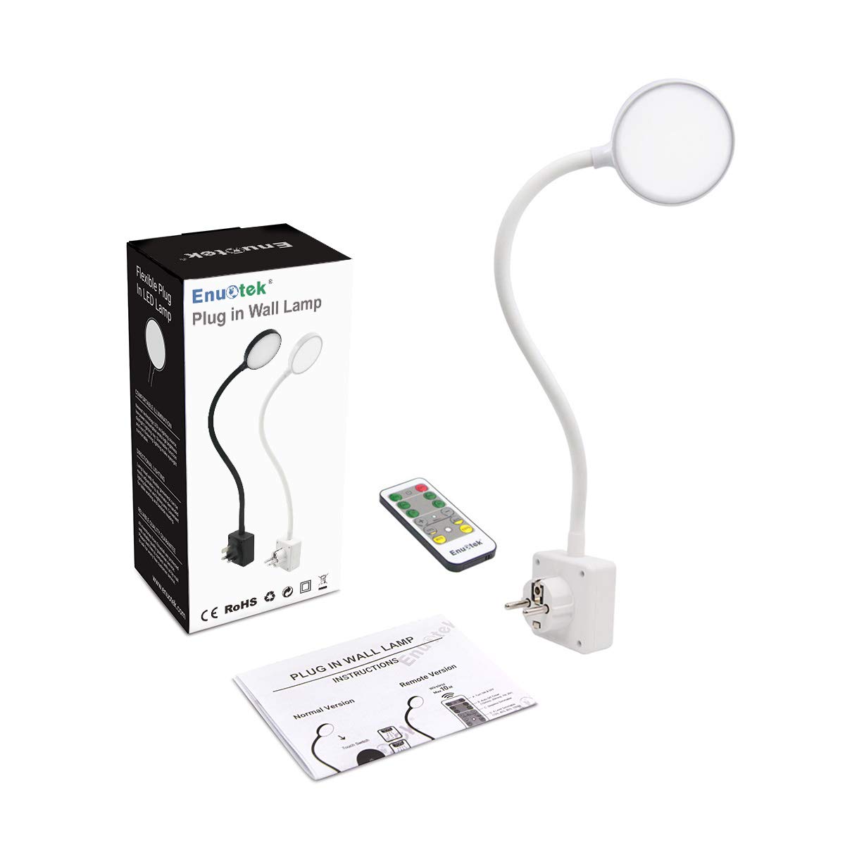 Lampara de Noche Luz Nocturna de Pared LED Regulable Flexible con