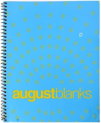 August blanks Spiral Subject Notebooks, SINGLE, blue (compblue2017)