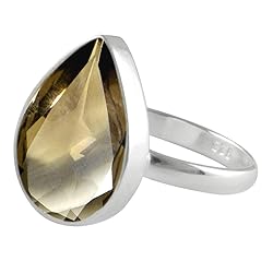 SURYAGEMS Natural Faceted Pear Shape Stone Smoky
