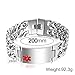 VNOX Free Engraving-Men's Medical Alert ID Wide Large Bracelet Stainless Steel Wrist Link Chain,8.3