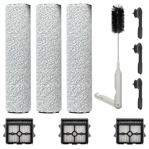 3 Brush Head and 3 Filters Accessories for Tineco Floor One Stretch S6 / S6 Stretch Lite / Switch S6 Stretch/Switch S7 Stretch/ S7 Stretch Steam/ i6 Stretch/ i5 Stretch/ S9 Artist Nass Vacuum Cleaner
