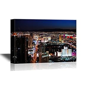 USA City Skyline Las Vegas Strip Skyline Night...