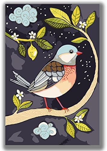 Diy Oil Painting Paint by number kit Wall Art -Cute Animal Bird 16x20inch