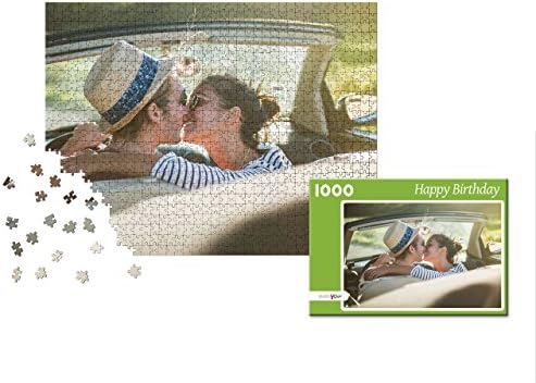 puzzleYOU Photo Puzzle with 1000 Pieces: Custom Puzzle with Your Image and an Individual give-Away Puzzle Box (Green)