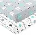 Stretchy Fitted Crib Sheets Set-Brolex 2 Pack Portable Crib Mattress Topper for Baby Boys Girls,Ultra Soft Jersey,Full Standard,Elephant & Whale primary