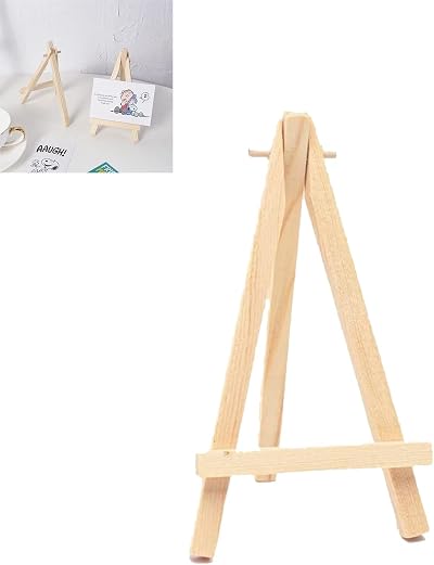 Siqian Mini Easels Display 2Pcs Wood Tabletop Artist Stand Yellow