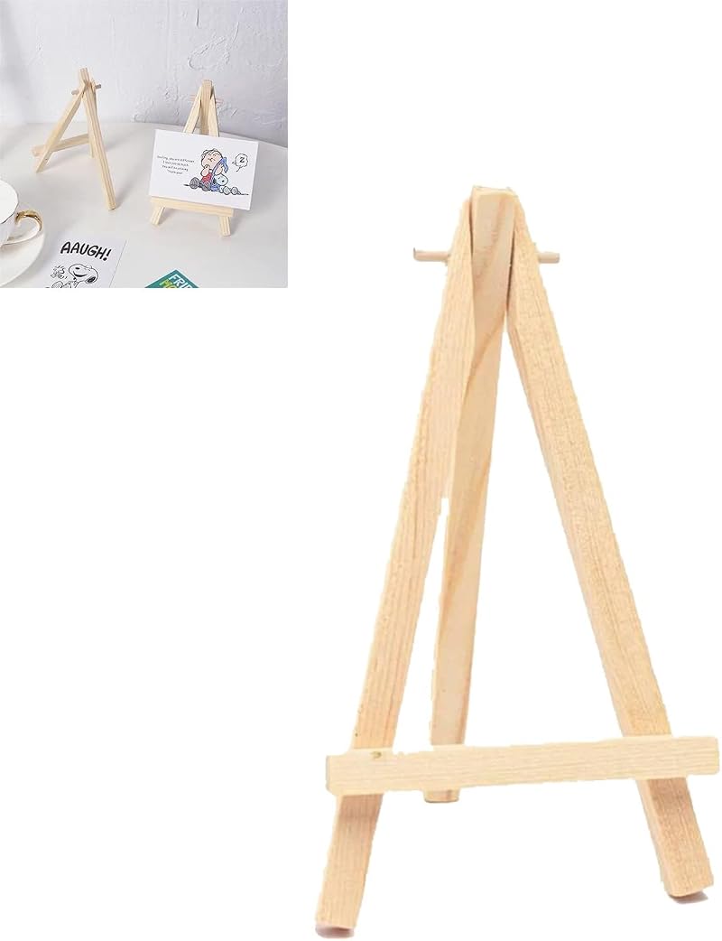 Siqian Mini Easels Display 2Pcs Wood Tabletop Artist Stand Yellow