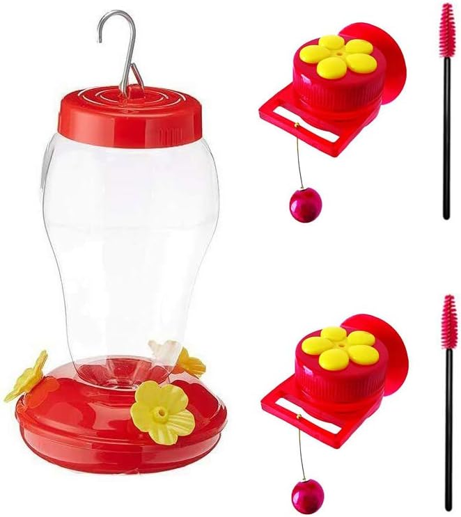 Yahpetes Hummingbird Feeders 1 Pcs Hanging Hummingbird Feeder and 2 Pcs Handheld Hummingbird Feeders Nectar Feeding Stations Spring Garden Garden Flag Decor Collection Backyard