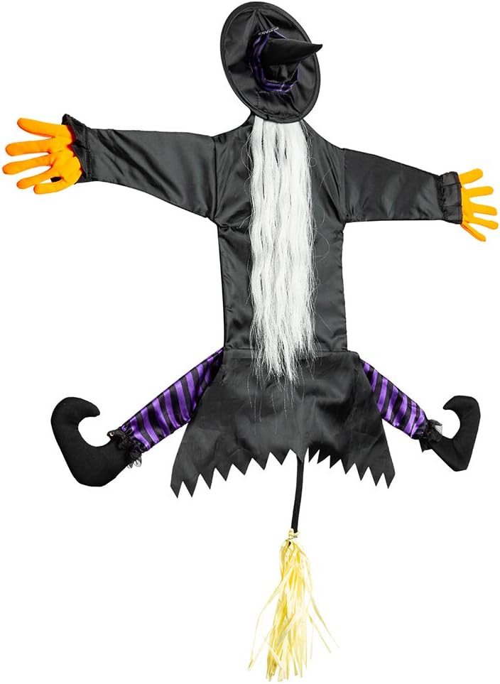 Amazon Com Superjare 37 Inch Halloween Crashing Witch Into Tree