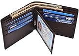 Hopsooken Genuine Leather wallets for Men Bifold Wallet Italian Cowhide (Coffe (MID))
