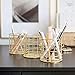 Blu Monaco Gold Desk Accessories for Women Office - Wire Gold Pencil Cup Set of 3 - Gold Pencil Holder