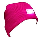 Mens Winter 5 lED Lights Lighted Night Fishing Knitt Beanie Hat Cap Roll-up Brim