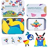CENOVE Shapes Puzzle Educational Toys Montessori Toys for Toddlers Wooden Pattern Blocks Animals Jigsaw Puzzle Sorting and Stacking Games for Boys Girls Age 3+ Years Old