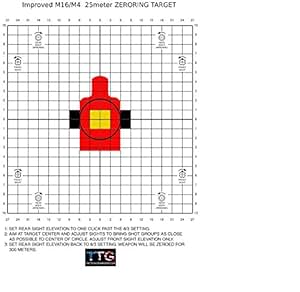 Amazon.com : Improved M4 AR15 M16A2 25 Meter Zeroing Targets (Red w ...