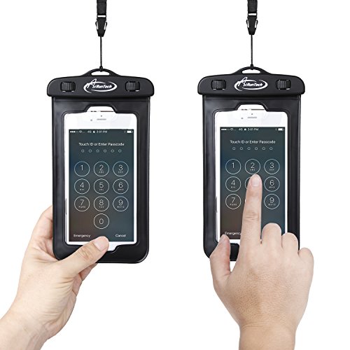 AiRunTech iPhoneX Waterproof Case(2 Pack), Waterproof Cell Phone Bag for Ice Fishing, Sledding,Skating,Skiing,Snowshoeing Universal Waterproof Pouch for iPhone 7/7 Plus/6s / Plus / 6 / 5s / 5 / 5c - Thumbnail 2