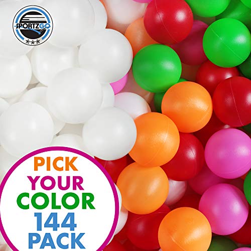 SportzGo Beer Pong Plastic Balls Bulk - 144 Pack of Washable Balls for Beer Olympics Drinking Games Table Tenis Carnival Beer Pool Games White Color Ball 38 mm Party Decorations Indoor & Outdoor