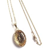 Medalla de la Virgen la Milagrosa Necklace 17 Inches Flat Chain Miraculous Medal