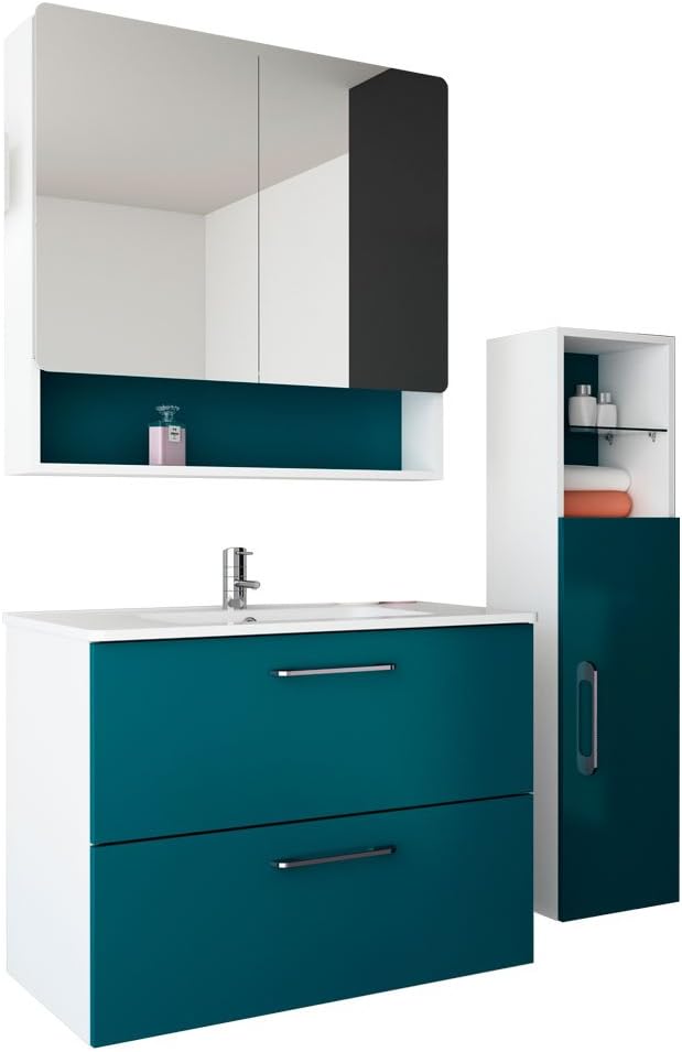 Randalsa 32 Modern Bathroom Full Vanity Cabinet Set Blue 32 X