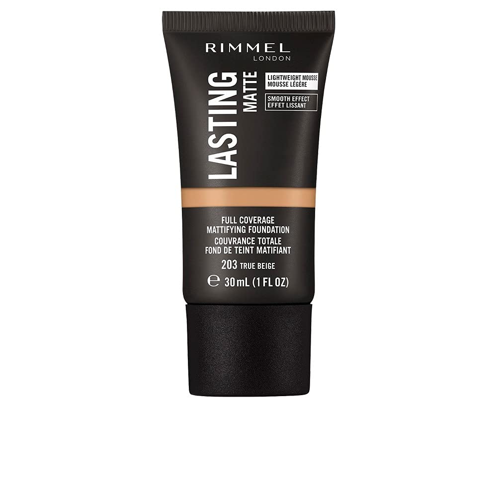 Rimmel Lasting Matte Full Coverage Light-weight Foundation 30ml, 203 True Beige
