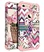 SKYLMW Case for iPhone 6 Plus, Case for iPhone 6s Plus, Three Layer Heavy Duty High Impact Resistant Hybrid Protective Cover Case for iPhone 6 Plus/6s Plus, Wave Flower/Rose