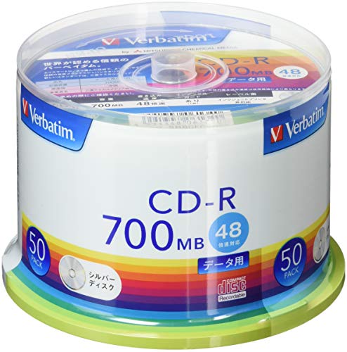 Verbatim 1回記録用 CD-R 700MB 50枚 シルバーディスク 48倍速の商品画像