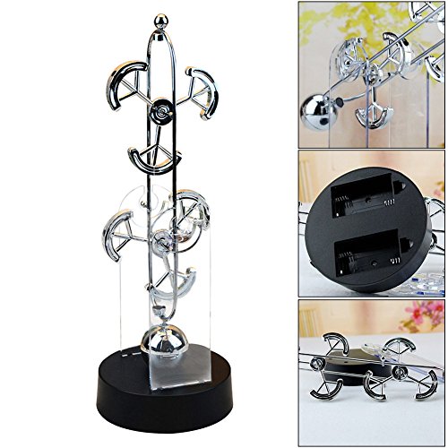 cheerfullus Stress Relieving Kinetic Toy - Double Wheel Electronic Perpetual Motion Balance Ball Physics Science Office Art Decoration,Semicircle