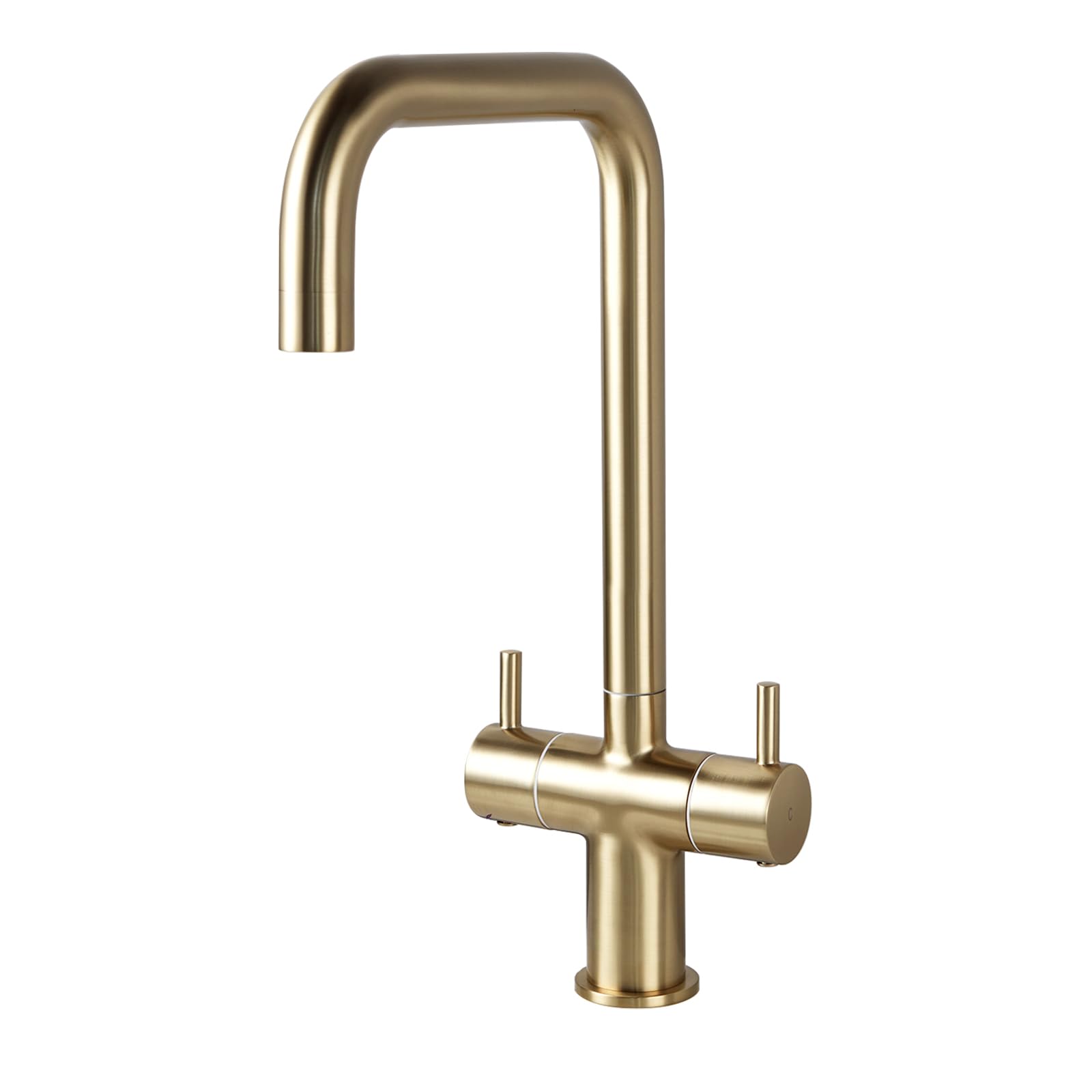 Kitchen Tap,BATHWEST Brass Kitchen Sink Tap,Chromed Dual Lever U-Neck 360° Swivel Bar Tap 1077AGO (Gold)