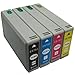 676XL Four Color Set - Compatible for Epson (Black) T676XL120, (Cyan) T676XL220, (Magenta) T676XL320, (Yellow) T676XL420