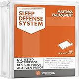 HOSPITOLOGY PRODUCTS Sleep Defense System - Zippered Mattress Encasement - Twin - Hypoallergenic - Waterproof - Bed Bug & Dust Mite Proof - Stretchable - Standard 12" Depth - 38" W x 75" L